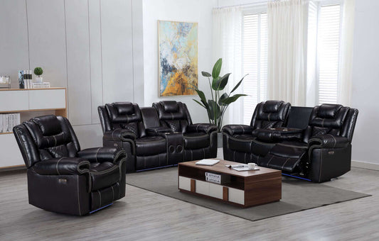 Alexa Black 3-PC Power Living Room Set