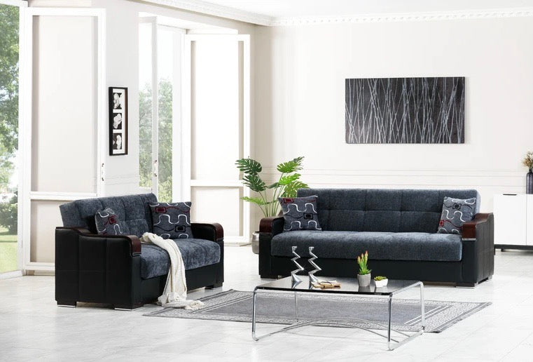 Arisa Smoke Sleeper Sofa & Loveseat