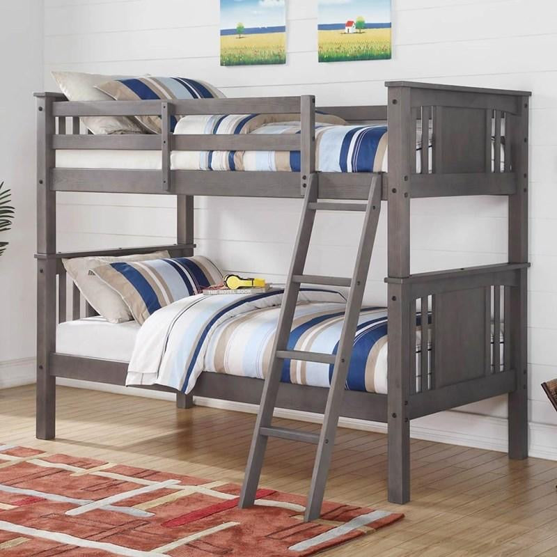 TWIN/TWIN BUNK BED (GREY)