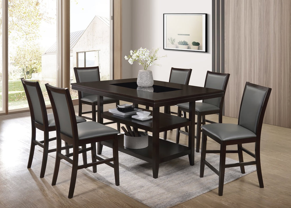 Condor 7-PC Counter Height Dining Set – Gray, White & Black