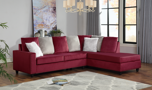 Cindy Red Reversible Sectional