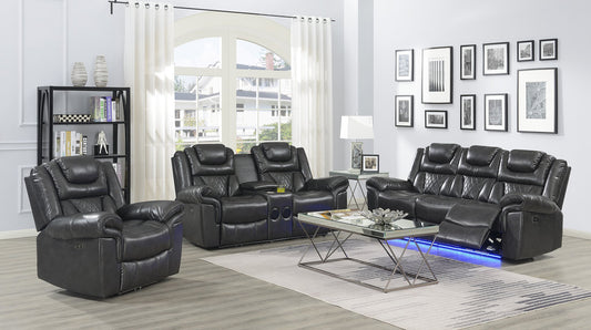 Alexa Gray 3-PC Power Living Room Set
