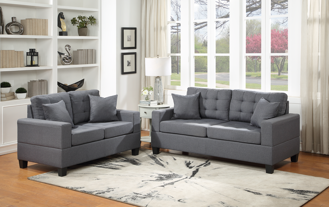 Hampton Gray 2-PC Sofa & Loveseat