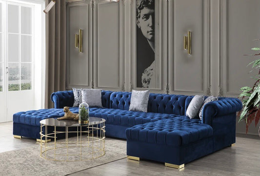 Lauren Blue Velvet Sectional