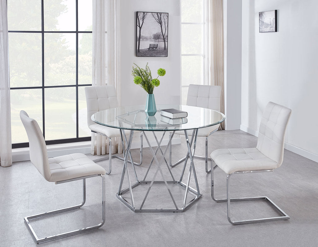 Escondido White Dining Table Set