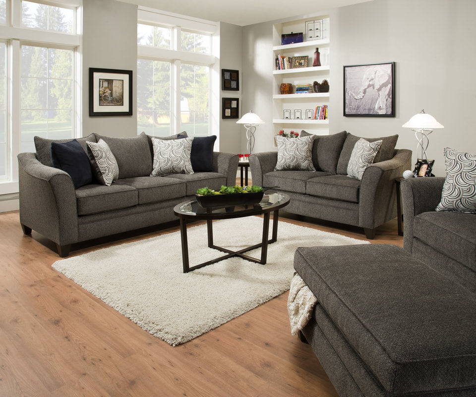 Pewter Gray Sofa and Loveseat Set