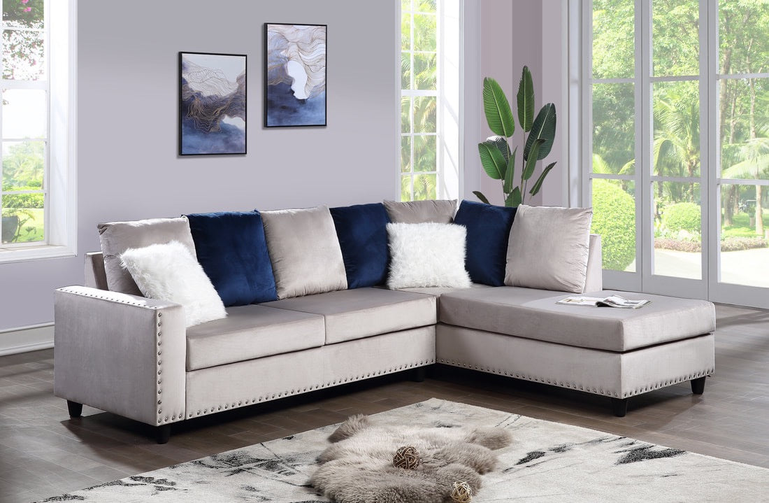 Cindy Grey Reversible Sectional