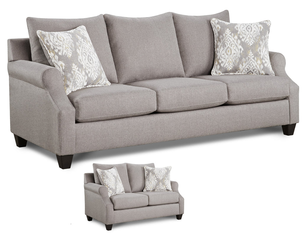 Paisley Gray Sofa and Loveseat Set