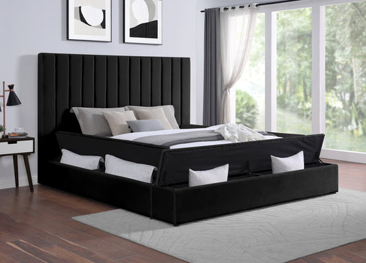 France Black Platform Bed