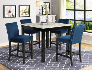 Lennon 5-PC Blue Counter Height Dining Table Set