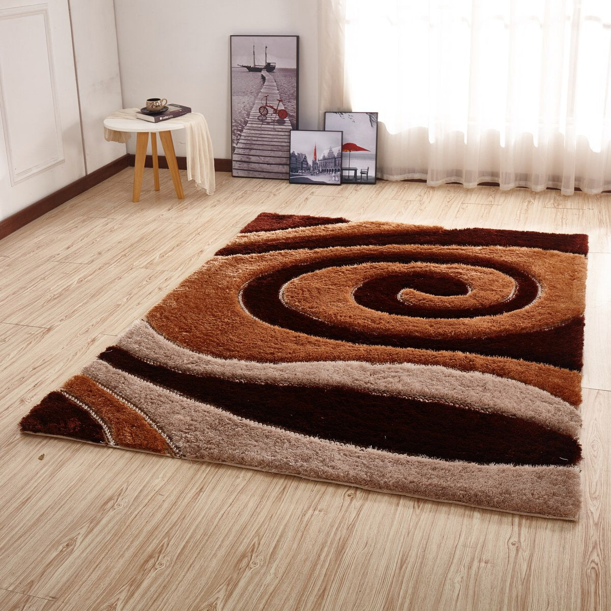 Crown Shag 3D Brown/Ivory Area Rug