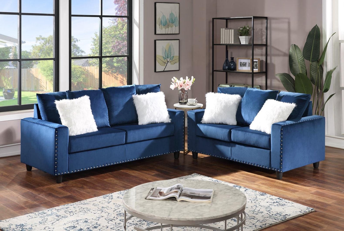 Cinderella Blue2-PC Sofa and Loveseat