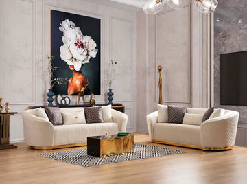 Aster Ivory Velvet Sofa & Love Seat