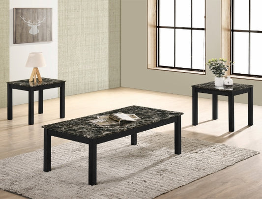 Thurner 3-Piece Faux Marble Occasional Table Set