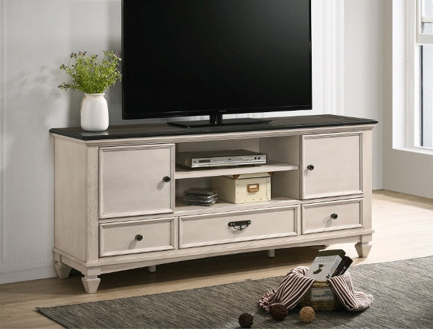 Sawyer Cottage Style Two-Tone TV Stand with Storage | NZR Furniture