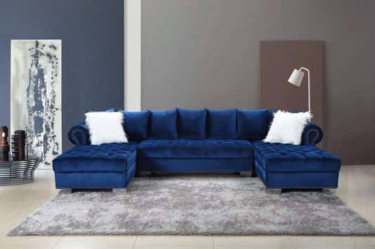 Kim Blue Velvet Sectional