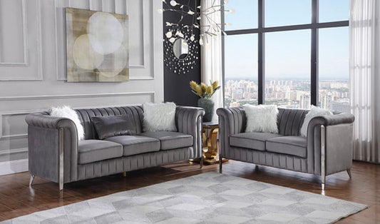 Fara Gray 2-PC Sofa and Loveseat