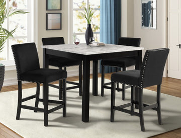 Dior 5-PC Black Counter Height Dining Set