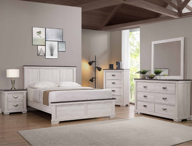 Leighton Bedroom Suite – Panel Bed, Dresser, Mirror, Nightstand & Chest