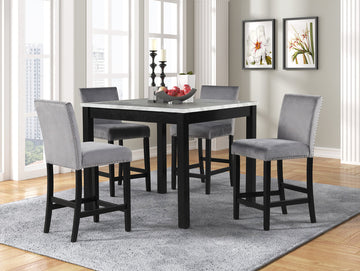 Dior 5-PC Gray Counter Height Dining Set