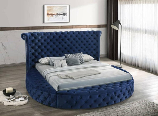 Penthouse Blue Platform Storage Bed