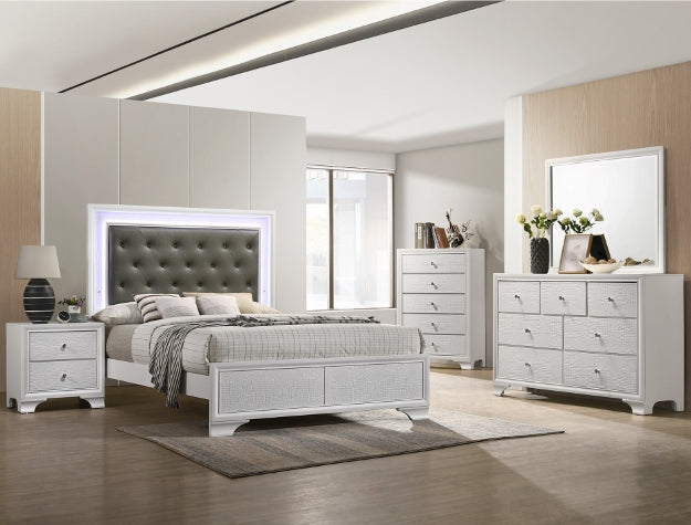 Lyssa LED White Bedroom Suite