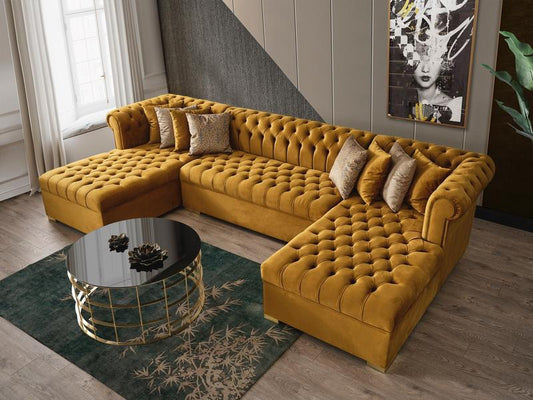 Lauren Mustard Velvet Sectional