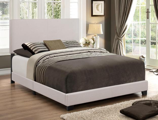 Erin Khaki Upholstered Platform Bed - Modern Neutral Design