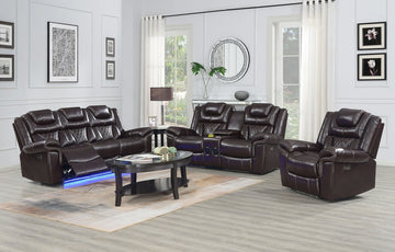 Alexa Brown 3-PC Power Living Room Set