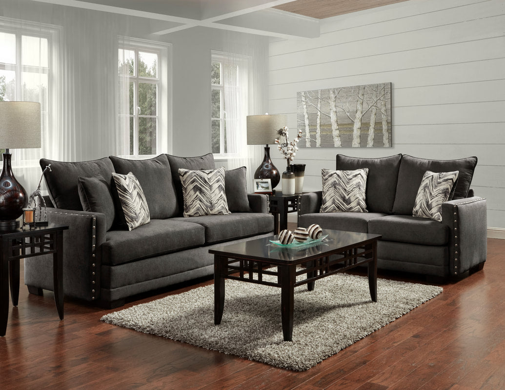 Chevy Charcoal Sofa and Loveseat Set