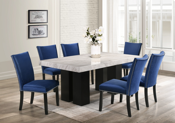 Finley 7-PC Blue Regular Height Dining Room Set