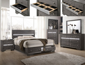 Regata Grey/Silver Bedroom Suite
